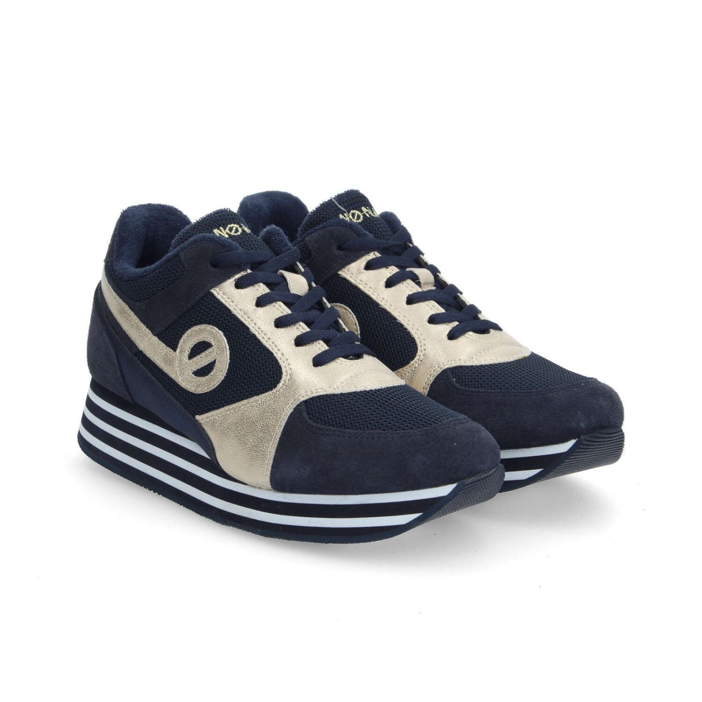 PARKO JOGGER W - KNIT/SUEDE/GLOW - BLEU MARINE/OR
